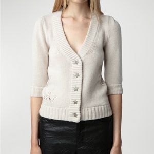 Ecru star button Betsy cardigan